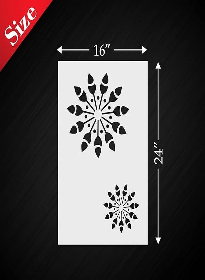 StenCart Ornament Floral Pack of 2 Stencil for Wall Painting Home DIY Reusable Wall Stencil Design for Wall Decoration (16-inch x 24 inch) - Combo of 2 - Image 2